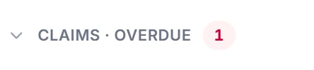 Caretrics Follow-ups for a demo clinic: Claims, overdue, 1.